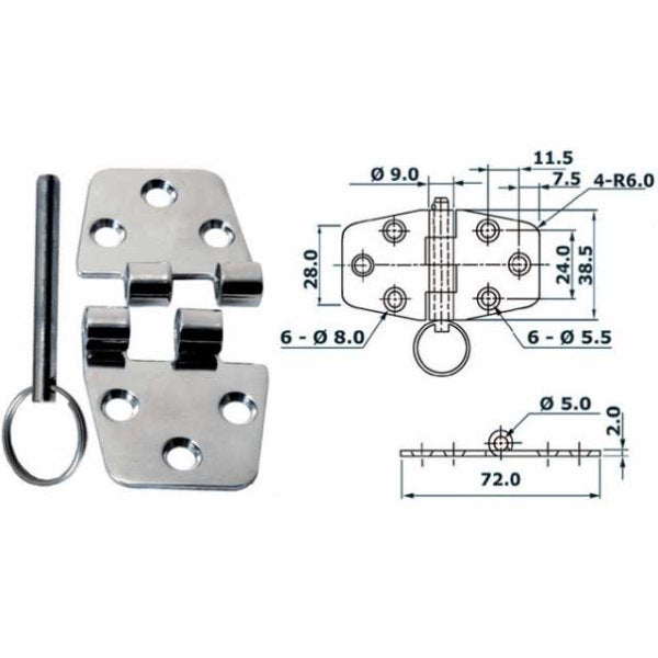 Scharnier type 4 met uitneembare pin