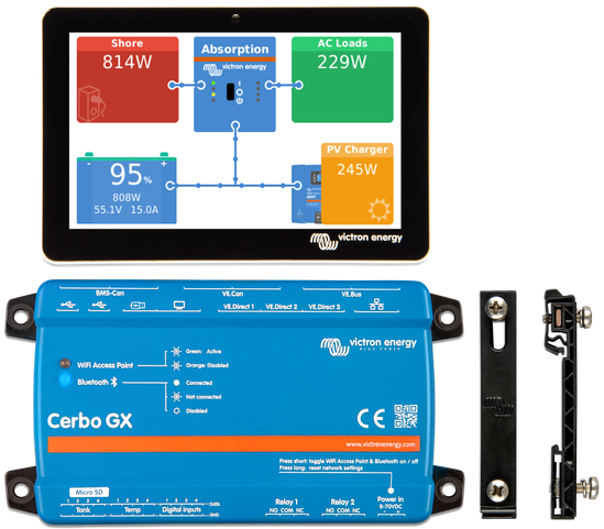 Victron Cerbo GX communicatiecentrum met GX Touch 50 display